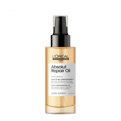 L`Oreal Professionnel  Absolut Repair Gold  Huile  - 10-в-1 професионално мултифункционално олио без отмиване за нормална до чувствителна коса.