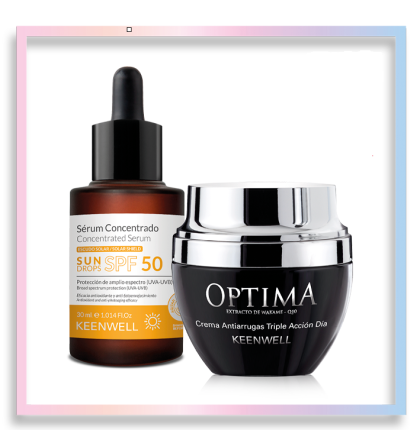 Keenwell - Beauty RITUAL DUO  OPTIMA - Anti-Wrinkle Triple Action Day Cream - Дневен крем против бръчки с тройно действие  55 ml.  + Слънцезащитен серум SPF 50. 30ml 