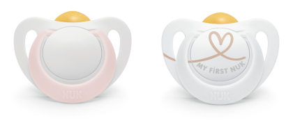 NUK - биберон залъгалка каучук 0-6 мес. 2бр. STAR + кутийка.