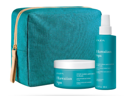 Pupa - HAWAIIAN SPA KIT -  ANTI FATIGUE SALT SCRUB 350 gr + ANTI FATIGUE SPRAY FLUID 200 ml - Комплект за тяло  / тонизиращ ексфолиант &  тонизиращ спрей флуид за тяло.