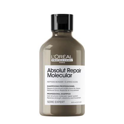 L`Oreal Professionnel Absolut Repair Molecular - Шампоан за увредена коса със система за защита на пептидните връзки и 5 аминокиселини. 300 ml