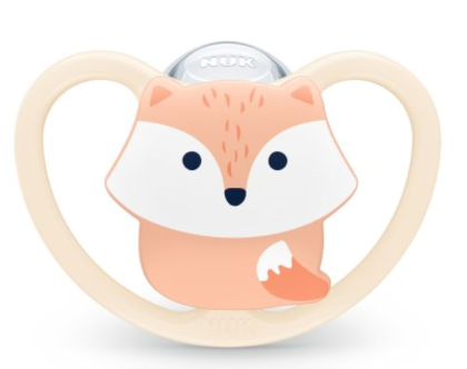 NUK - Биберон залъгалка силикон 0-6 мес. 1бр. Space + кутийка.