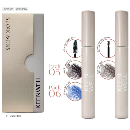 Keenwell -  SNOWDROPS PACK 5 & 6 Комплект спирала за обем за мигли и гел спирала за вежди. / 2 цвята