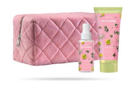PUPA MILANO - LET`S BLOOM KIT 2  ДУШ ГЕЛ  + АРОМАТИЗИРАНА ВОДА + НЕСЕСЕР / 4 аромата. 200 & 100 & 100  ml