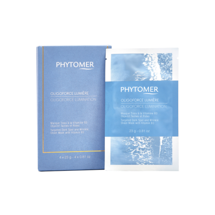 Phytomer - OLIGOFORCE LUMINATION / Високоефективна текстилна маска лист против тъмни петна и бръчки с витамин B3. 4br 