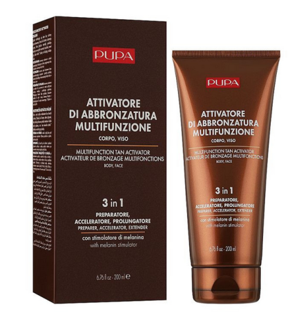 Pupa -  Sun- MULTIFUNCTION TAN ACTIVATOR 3 IN 1 BODY FACE -  Крем  за ускоряване и насищане на тена. 200 ml