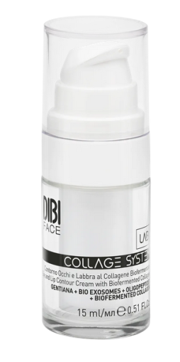 DIBI - Крем за околоочен контур и устни с  биоферментирал колагн и олигопептиди /  Bio-Fermented Collagen Eye & Lip contour cream Collage System Lab. 15 ml