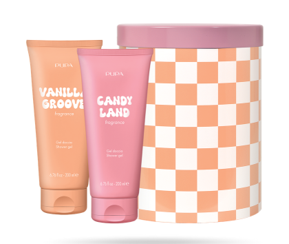 PUPA MILANO - HAPPY BOX   KIT 3  2 АРОМАТИЗИРАНИ ДУШ ГЕЛА   + МЕТАЛНА КУТИЯ/. 200 & 200 ml