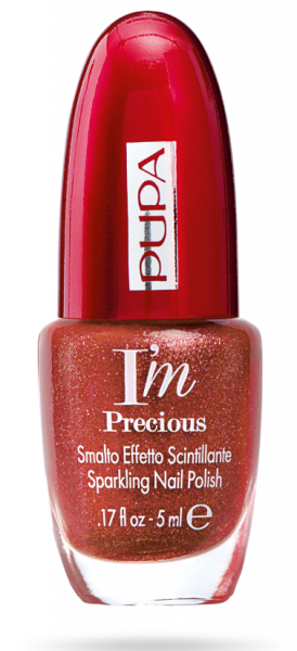 Pupa - RED POWER -  I`M PRECIOUS SPARKLING NAIL POLISH - Лак за Нокти с Блестящ Финиш.