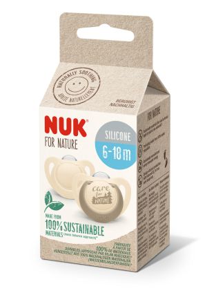 NUK - NUK for NATURE биберон залъгалка силикон 6-18 мес. 2бр.