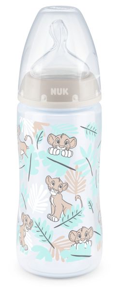 NUK - First Choice РР шише Temperature control 300мл силикон 6-18 месеца. LION KING 