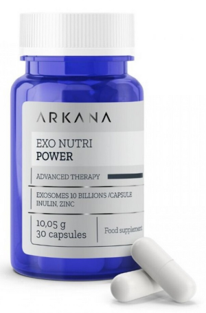 ARKANA -  EXO Nutri Power Хранителна добавка с екзозоми , цинк и пробиотици.  30 таблетки