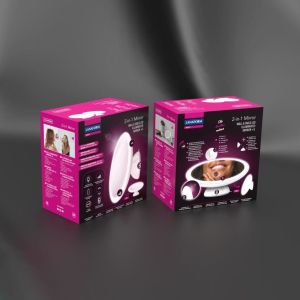 Lanaform - Огледало с една страна и увеличение X 5 / 2-in-1 Mirror - LED illuminated mirror ×5.