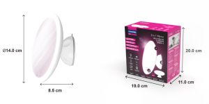 Lanaform - Огледало с една страна и увеличение X 5 / 2-in-1 Mirror - LED illuminated mirror ×5.