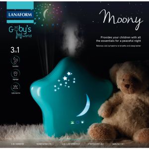 Lanaform - Овлажнител за въздух 3 в 1 светлинна проекция и нощна лампа MOONY 