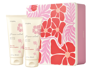 PUPA MILANO - FLOWER ARTIST SET BODY LOTION & SHOWER GEL/ Комплект за жени Душ гел & Лосион за тяло в красива метална кутия в 6 аромата.  200 & 200  ml