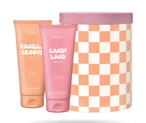 PUPA MILANO - HAPPY BOX   KIT 3  2 АРОМАТИЗИРАНИ ДУШ ГЕЛА   + МЕТАЛНА КУТИЯ/. 200 & 200 ml