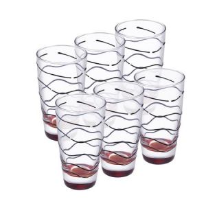 Moda Mostra - Поднос Black Beauty + 6 чаши за вода