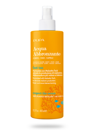 Pupa  SUN - TANNING WATER BODY FACE HAIR   / ВОДА ЗА УСКОРЯВАНЕ И НАСИЩАНЕ НА ТЕНА ТЯЛО ЛИЦЕ. 400 ml
