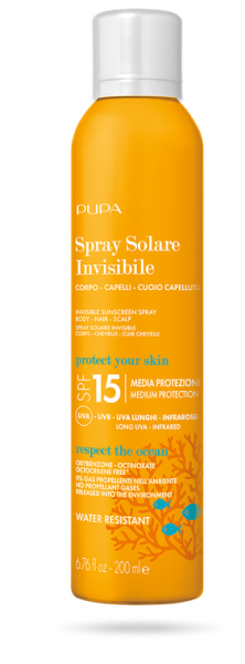 Pupa  SUN -  INVISIBLE SUNSCREEN SPRAY BODY & HAIR SPF 50 , 30, 15  / СЛЪНЦЕЗАЩИТЕН СПРЕЙ ТЯЛО И КОСА.. 200 ml  + Подарък 