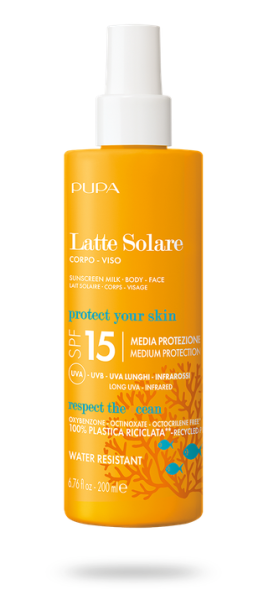 Pupa  SUN -  SUNSCREEN MILK BODY FACE SPF 50, 30 & 15 / СЛЪНЦЕЗАЩИТНО МЛЯКО ТЯЛО и ЛИЦЕ. 200 ml  + Подарък 