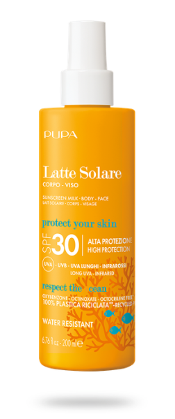 Pupa  SUN -  SUNSCREEN MILK BODY FACE SPF 50, 30 & 15 / СЛЪНЦЕЗАЩИТНО МЛЯКО ТЯЛО и ЛИЦЕ. 200 ml  + Подарък 