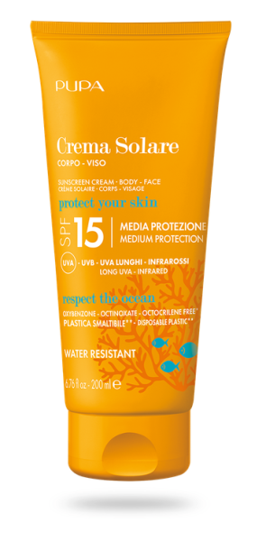 Pupa  SUN -  SUNSCREEN CREAM BODY & FACE SPF 50, 30 & 15 / СЛЪНЦЕЗАЩИЕН КРЕМ ЗА ТЯЛО и ЛИЦЕ. 200 ml  + Подарък 