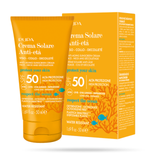 Pupa SUN -  ANTI AGING SUNSCREEN CREAM FACE, NECK  & DECOLETTE SPF 50  / СЛЪНЦЕЗАЩИТЕН КРЕМ ЛИЦЕ ШИЯ И ДЕКОЛТЕ. 50 ml