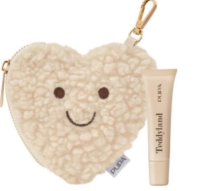 PUPA MILANO - TEDDYLAND  Балсам за устни + мини несесер във формата на сърце.10 ml