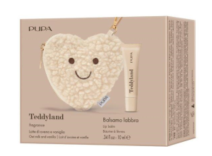 PUPA MILANO - TEDDYLAND  Балсам за устни + мини несесер във формата на сърце.10 ml
