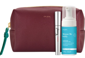 Pupa - VAMP! SET ! MASCARA +  MOUSSE ME SOFTLY 100ML + BEAUTY POUCH/  Комплект  Спирала за изключителен обем и ефект на "Изкуствени мигли",   пяна за дегримиране  и  малка чантичка несесер.